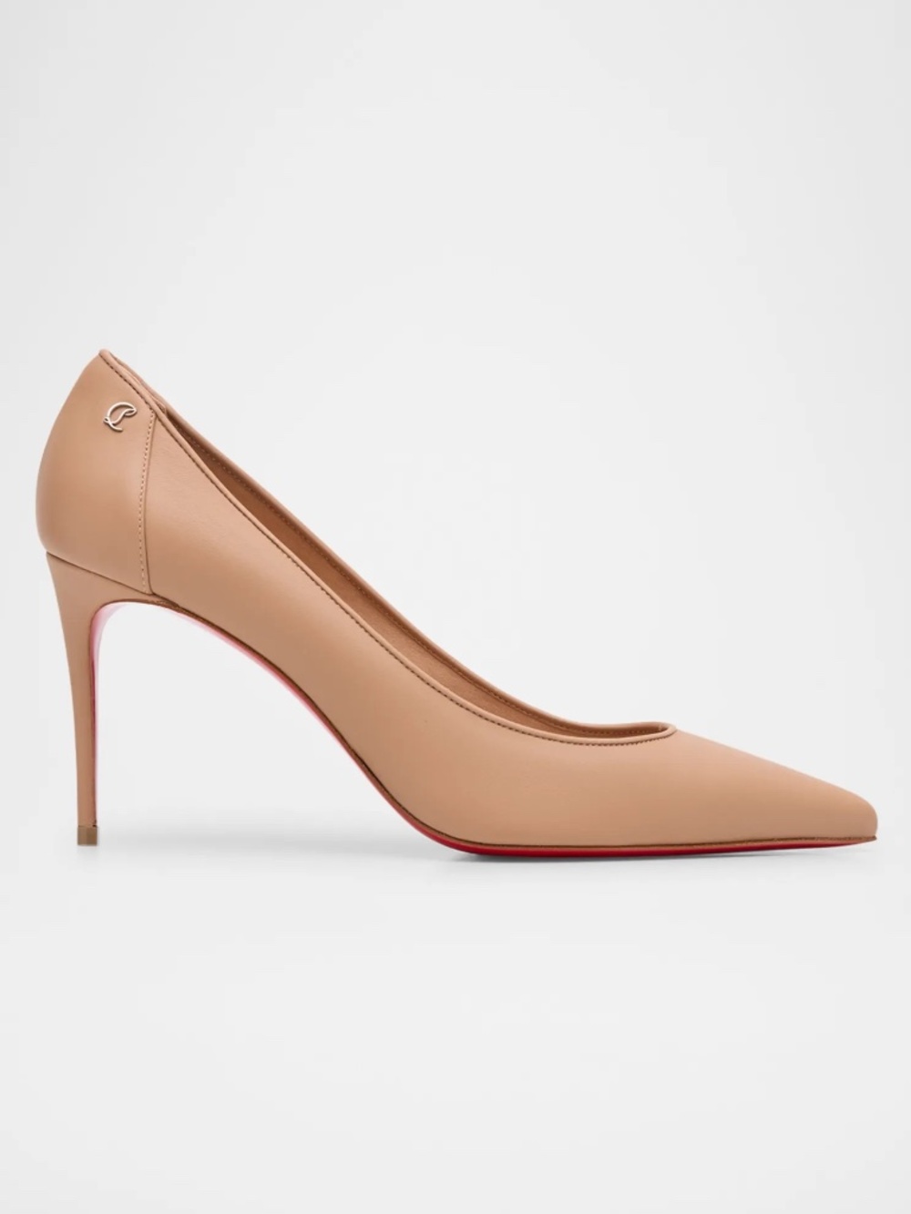 Christian Louboutin "Sporty Kate" napa leather pumps. 85mm BLUSH color